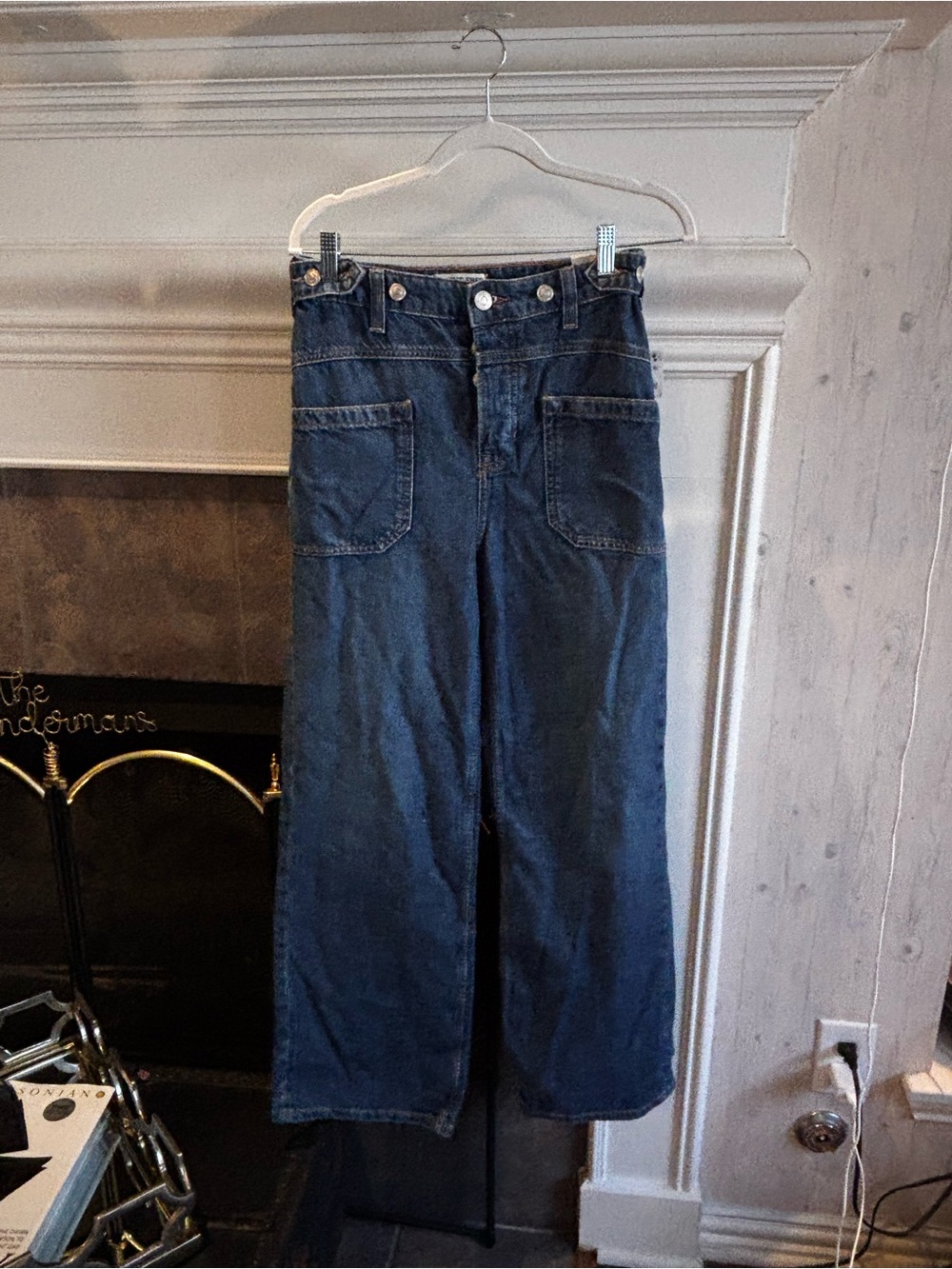We The Free Indigo Wide-Leg Patch Pocket Jeans